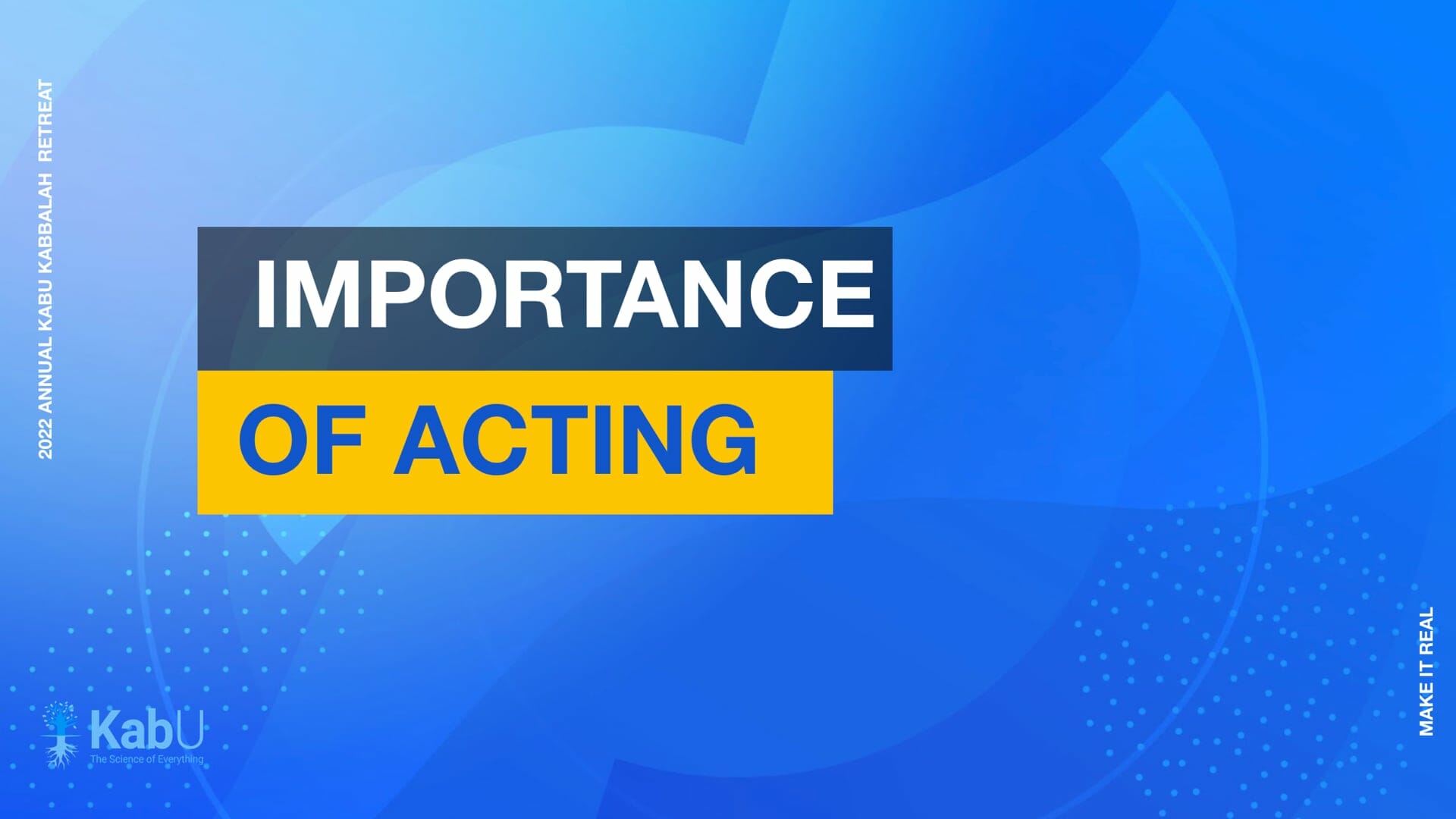 Sept 10, 2022 – Importance Of Acting