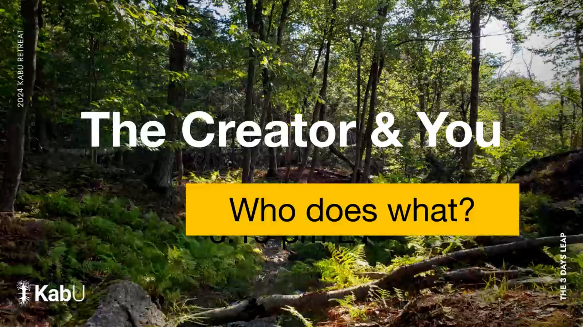 Sep 07, 2024 – The Creator and You Who Does What