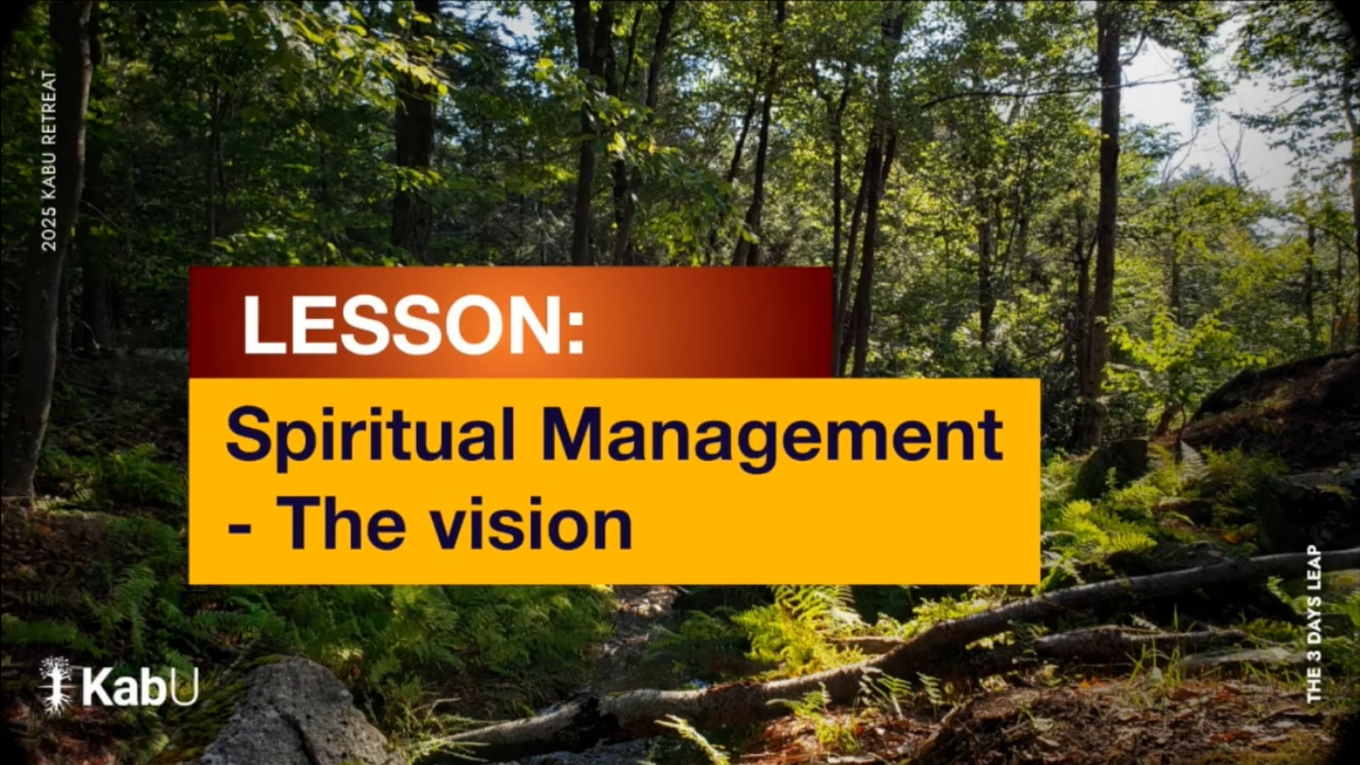 Sep 7, 2025 – Spiritual Management – The Vision