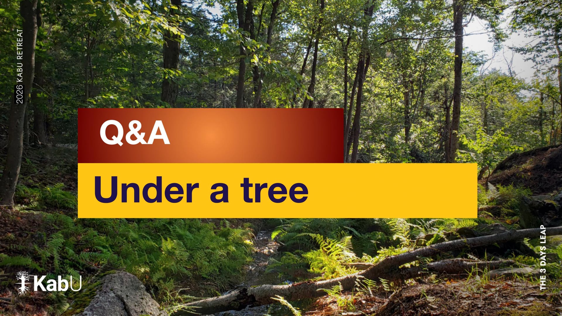 Jun 13, 2026 – Q&A Under a tree